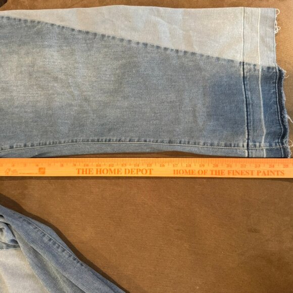 LOGO By Lori Goldstein Wide Leg Ankle Release Hem Jeans Size 22P Petite Two Tone - Picture 7 of 7